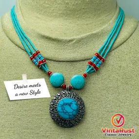 Beaded Multilayers Chain Necklace With Pendant