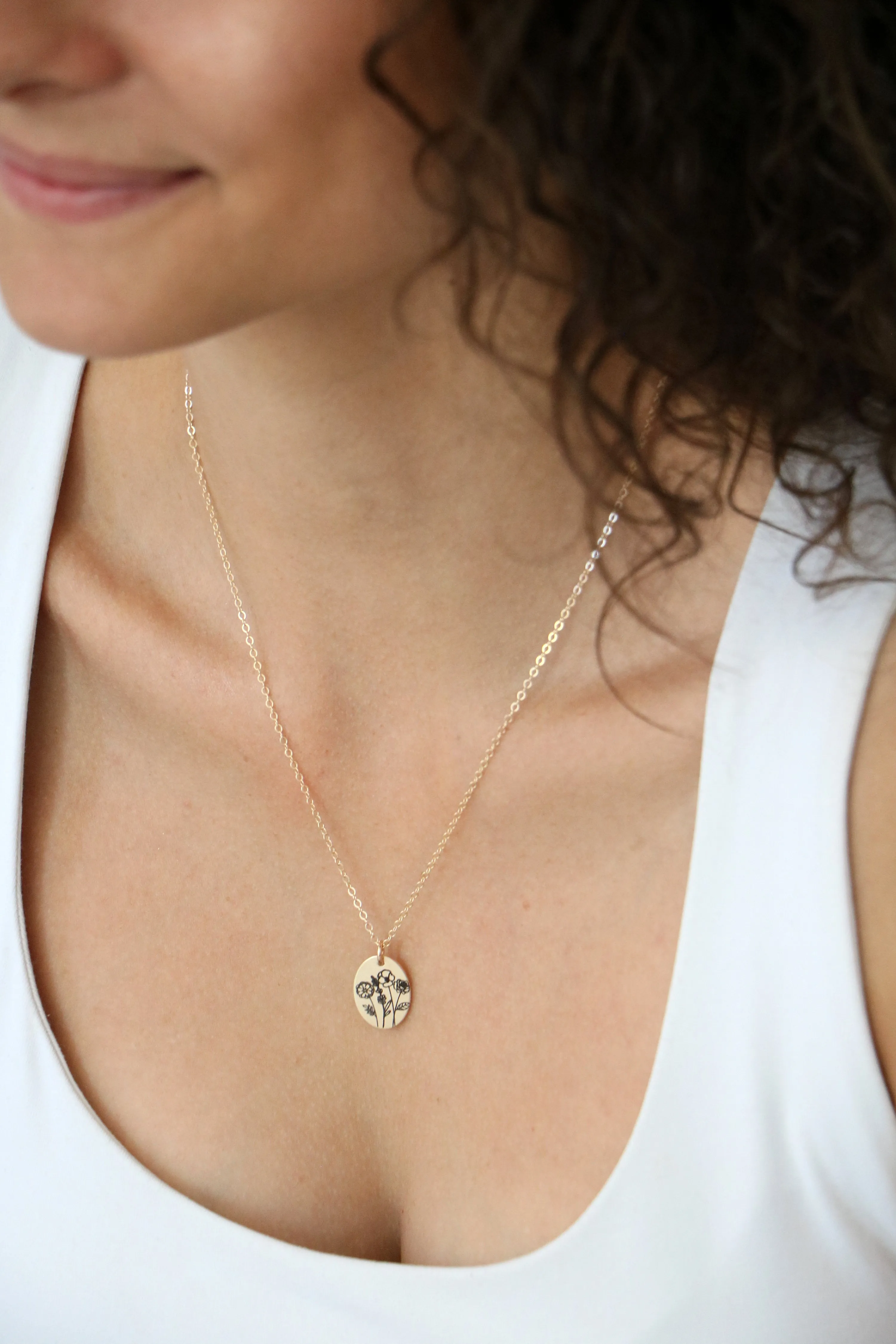 birthflower bouquet necklace
