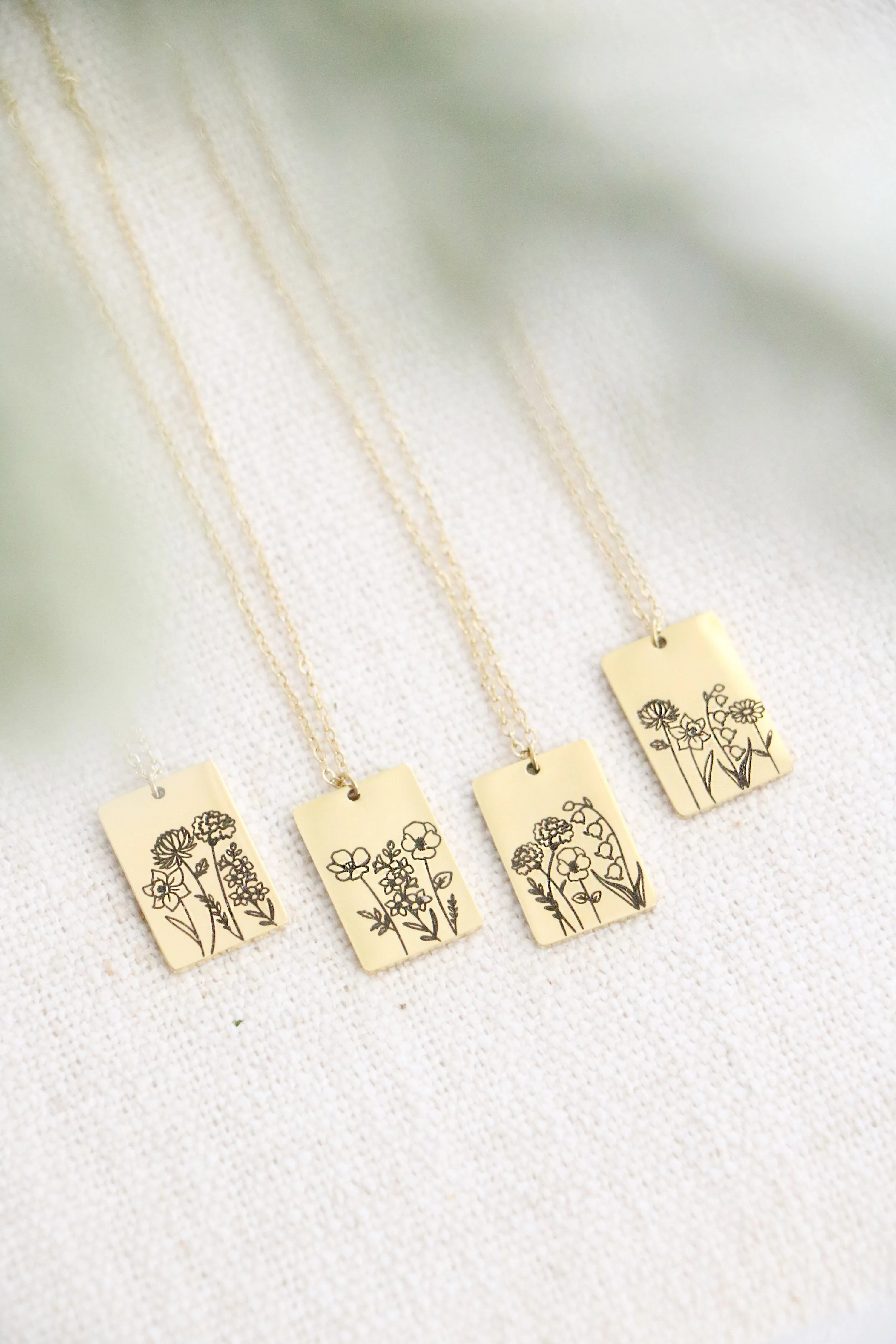 birthflower bouquet necklace