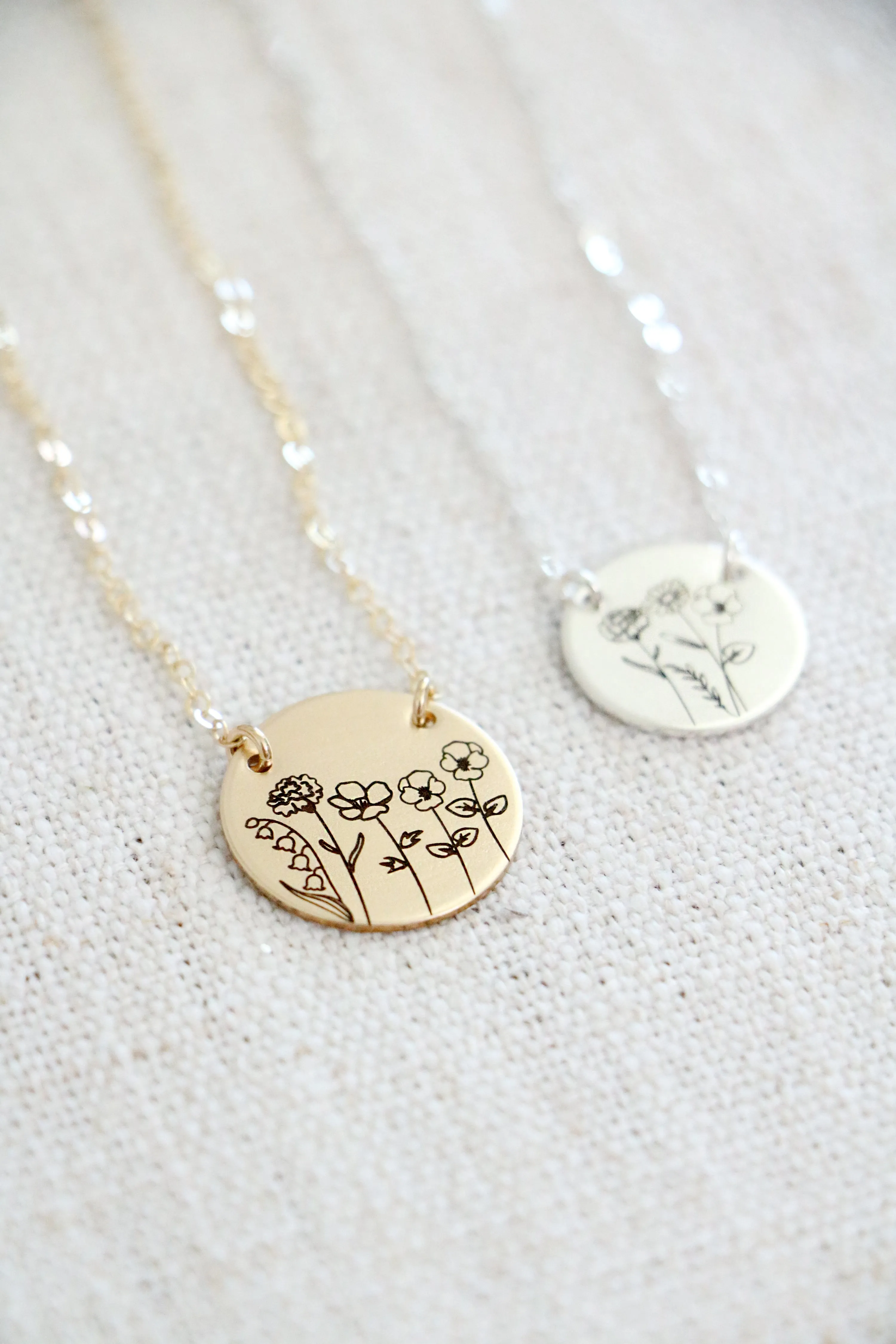 birthflower bouquet necklace