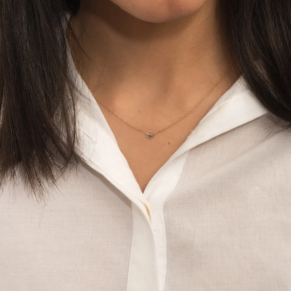 Blue Eye Chain Necklace