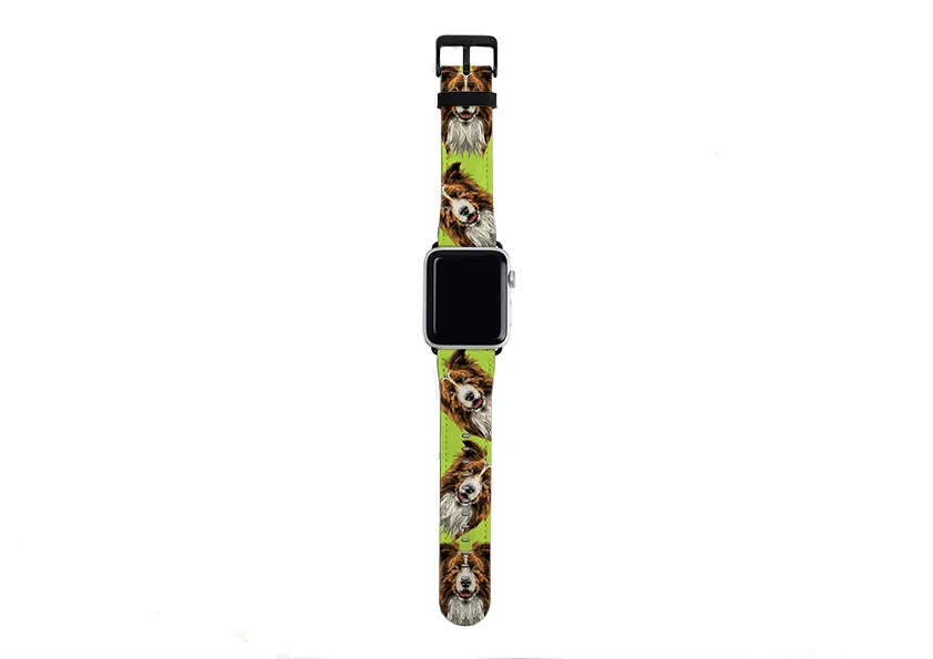 Border Collie Mell Green Apple Watch Strap