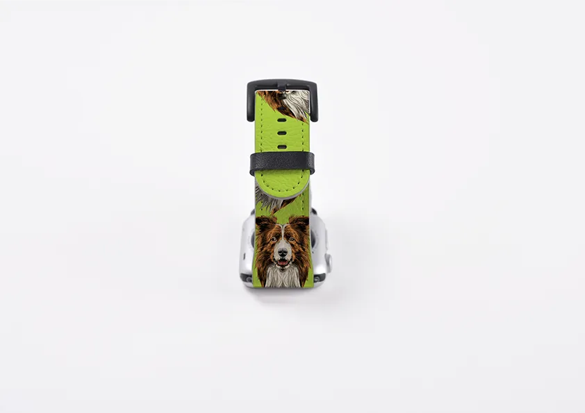 Border Collie Mell Green Apple Watch Strap