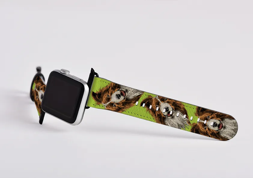 Border Collie Mell Green Apple Watch Strap