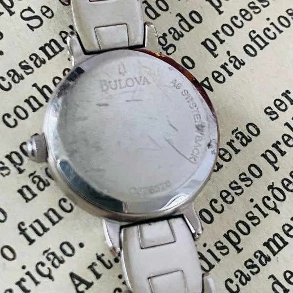 Bulova Mother of Pearl Quartz Watch Women Vintage Bracelet Cocktail Watch Crystal