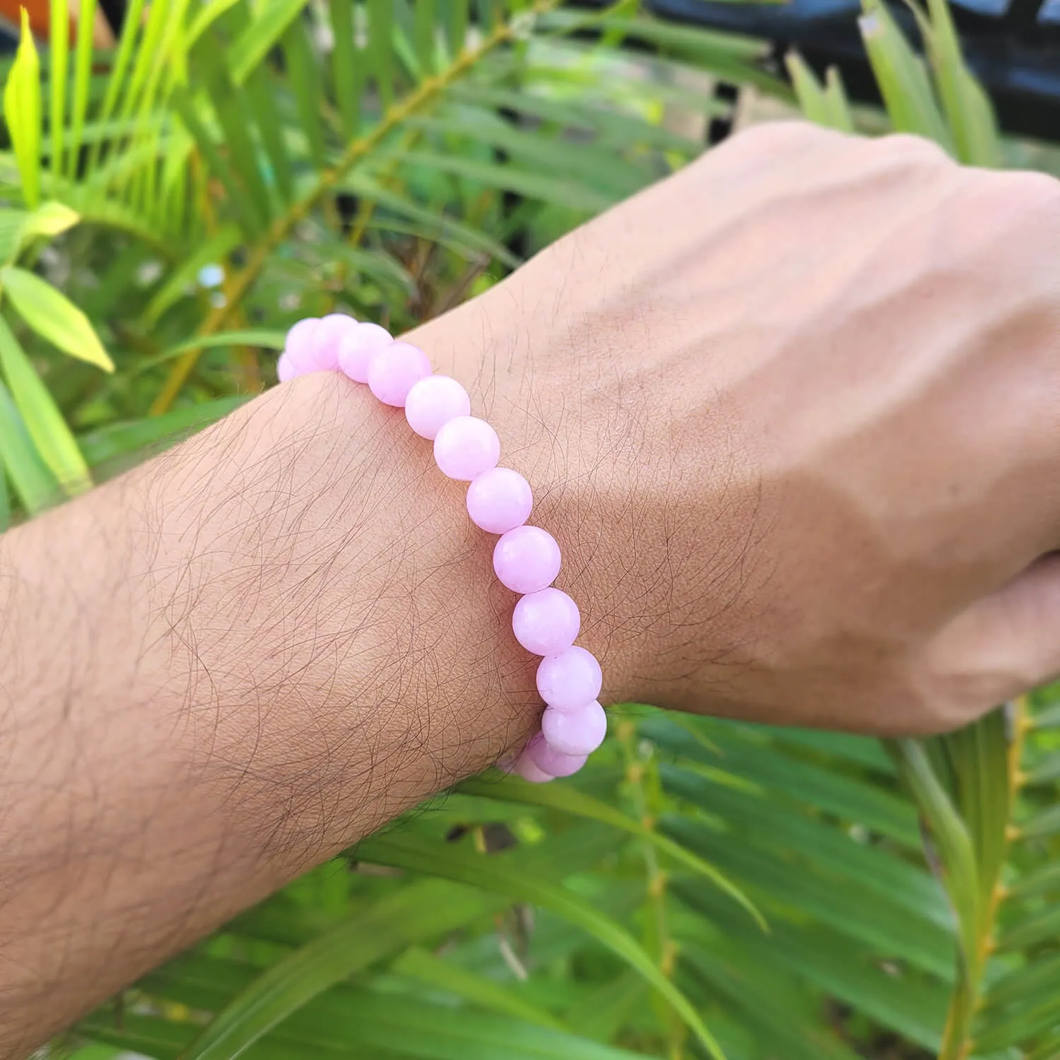 Certified Kunzite 8mm Natural Stone Bracelet