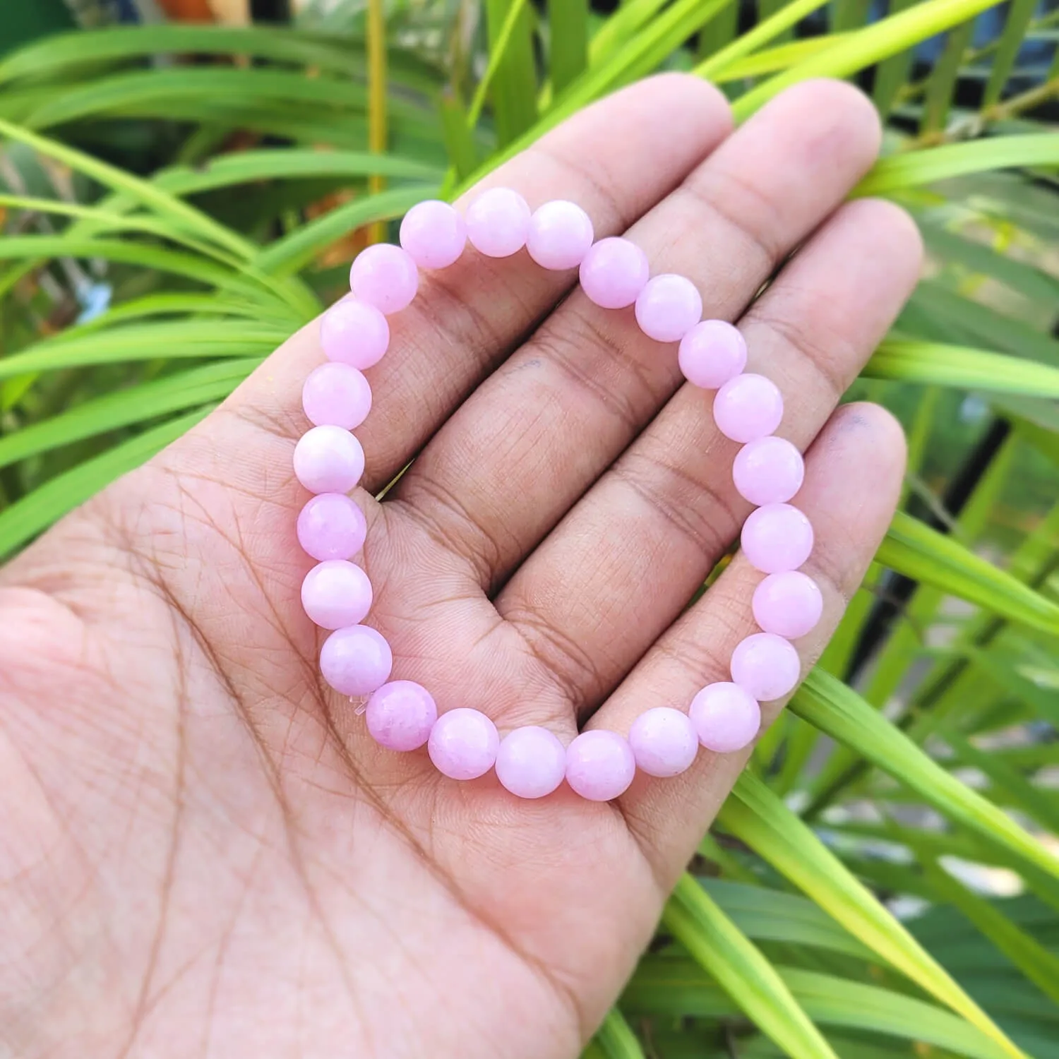 Certified Kunzite 8mm Natural Stone Bracelet