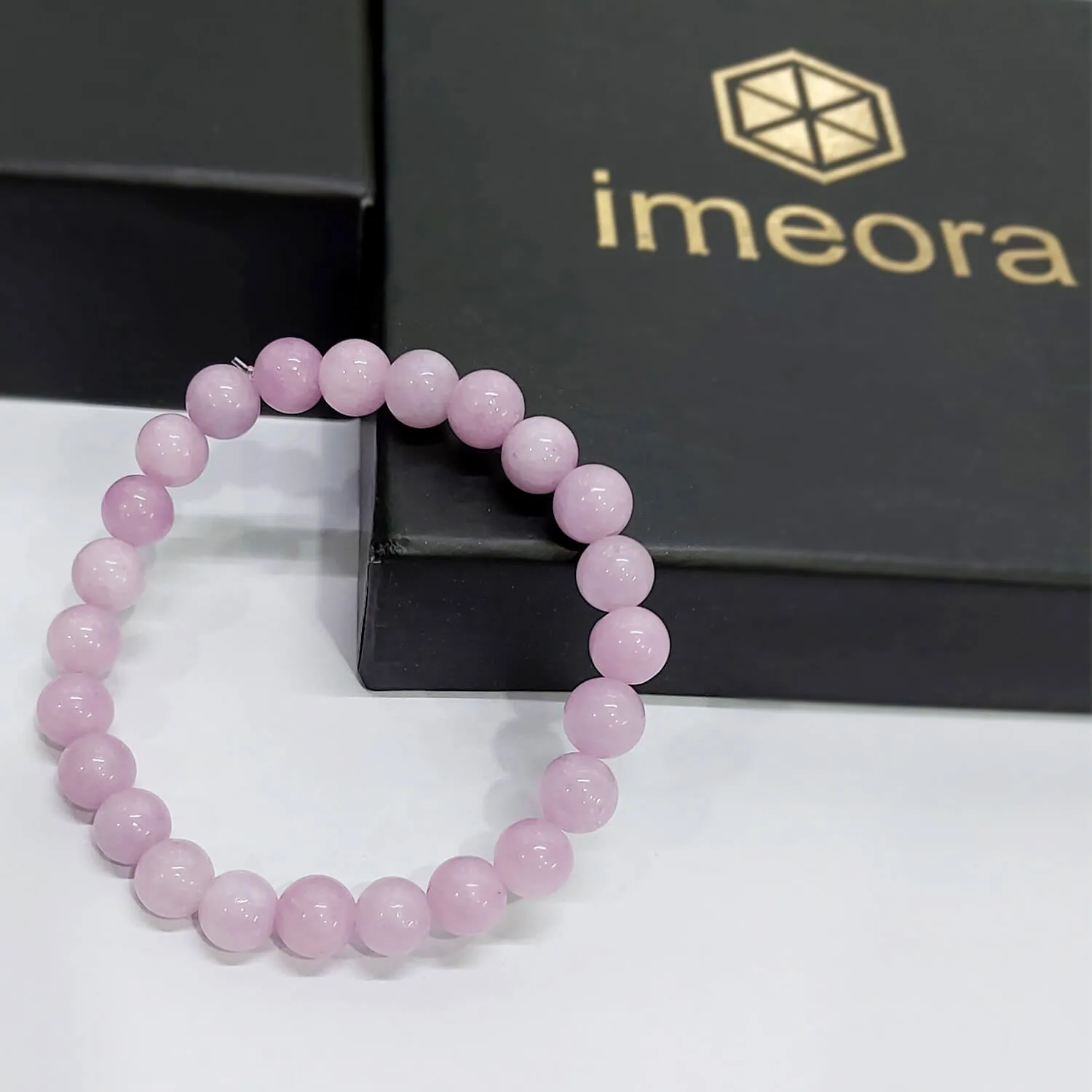 Certified Kunzite 8mm Natural Stone Bracelet