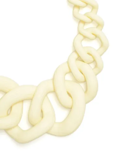 Chunky Links Statement Necklace Cream