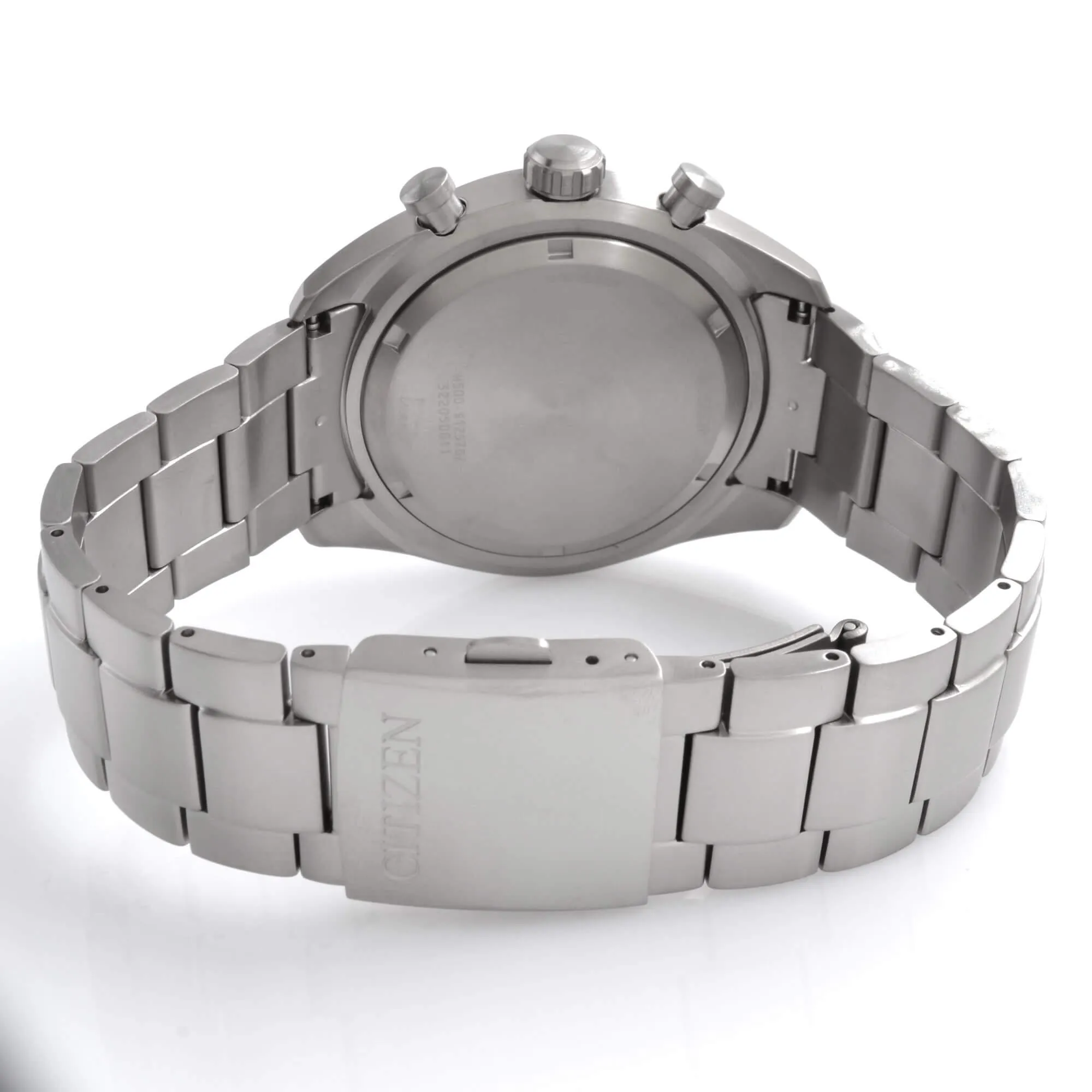 Citizen Men's Chronograph Watch - Eco-Drive Black Dial Titanium Bracelet | AT2480-81E