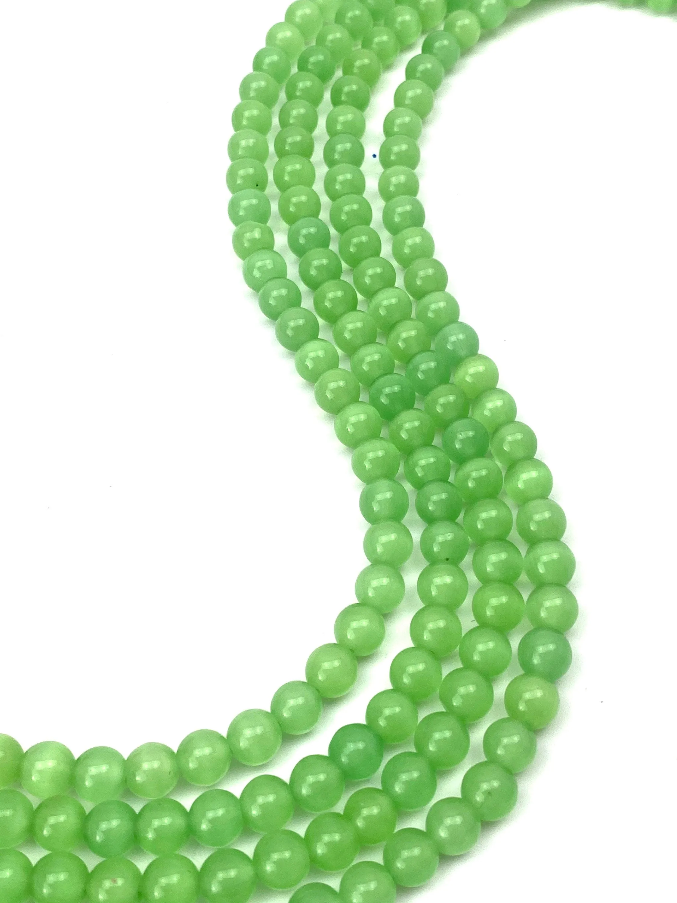 Color changing lime jade bead strand, SKU# C2