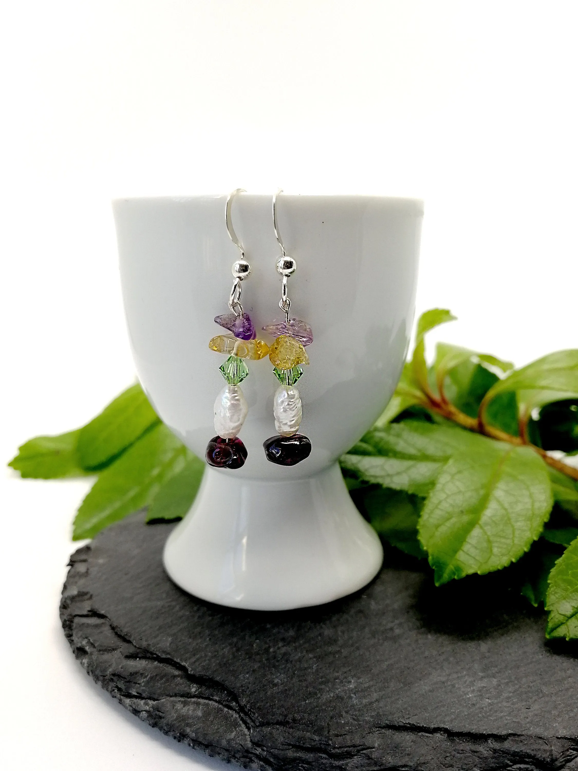 Colorful Pearl Drop Earrings