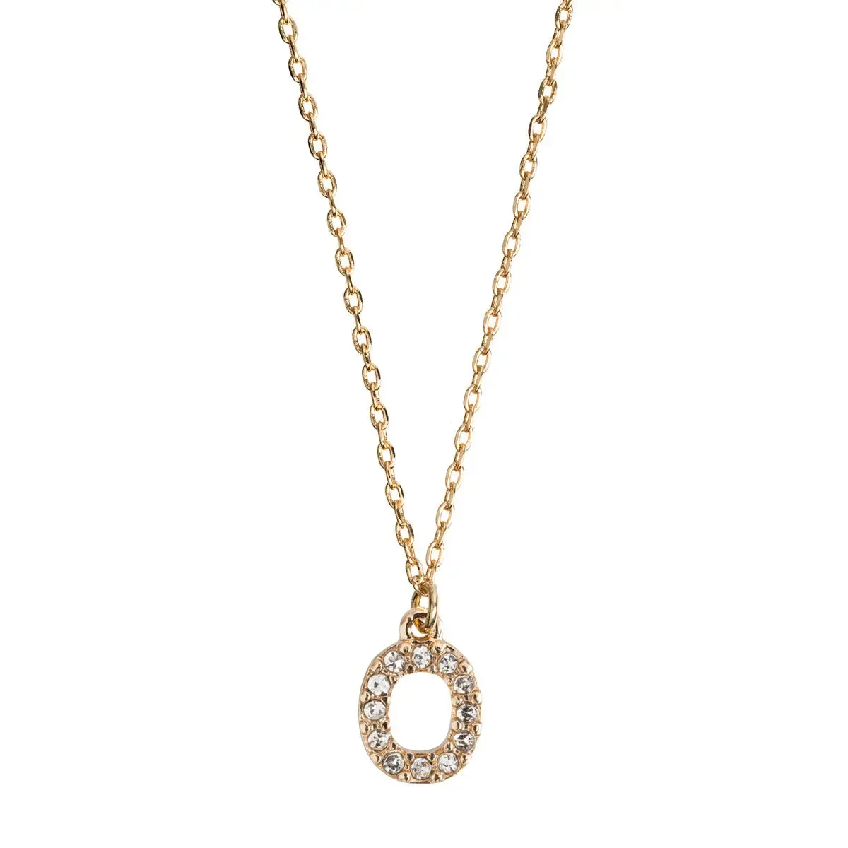 Crystal Letter Necklace Stainless Steel