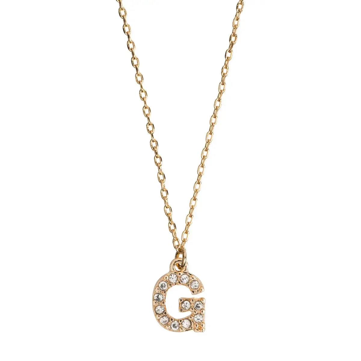 Crystal Letter Necklace Stainless Steel