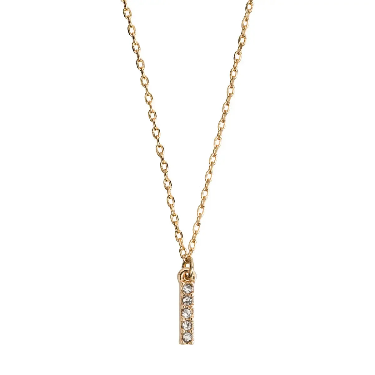 Crystal Letter Necklace Stainless Steel