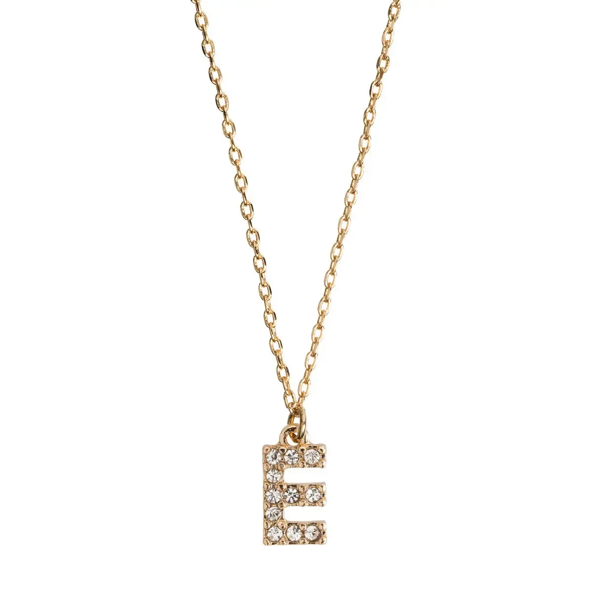 Crystal Letter Necklace Stainless Steel