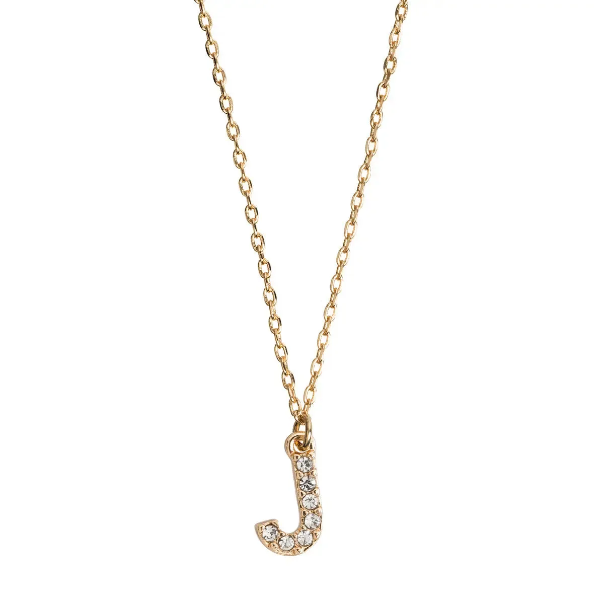 Crystal Letter Necklace Stainless Steel