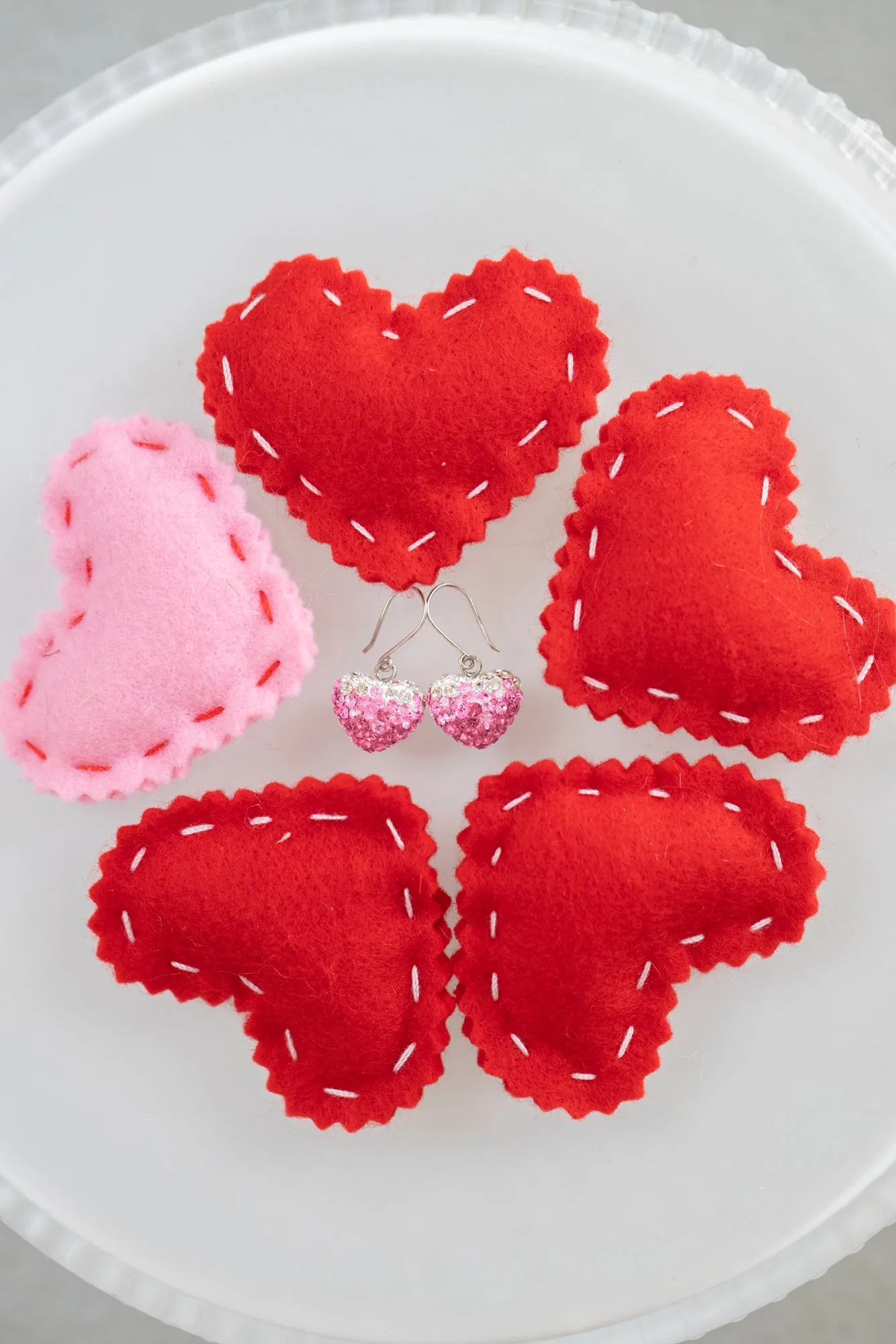 Crystal Pave Ombre Heart Dangling Silver Earring