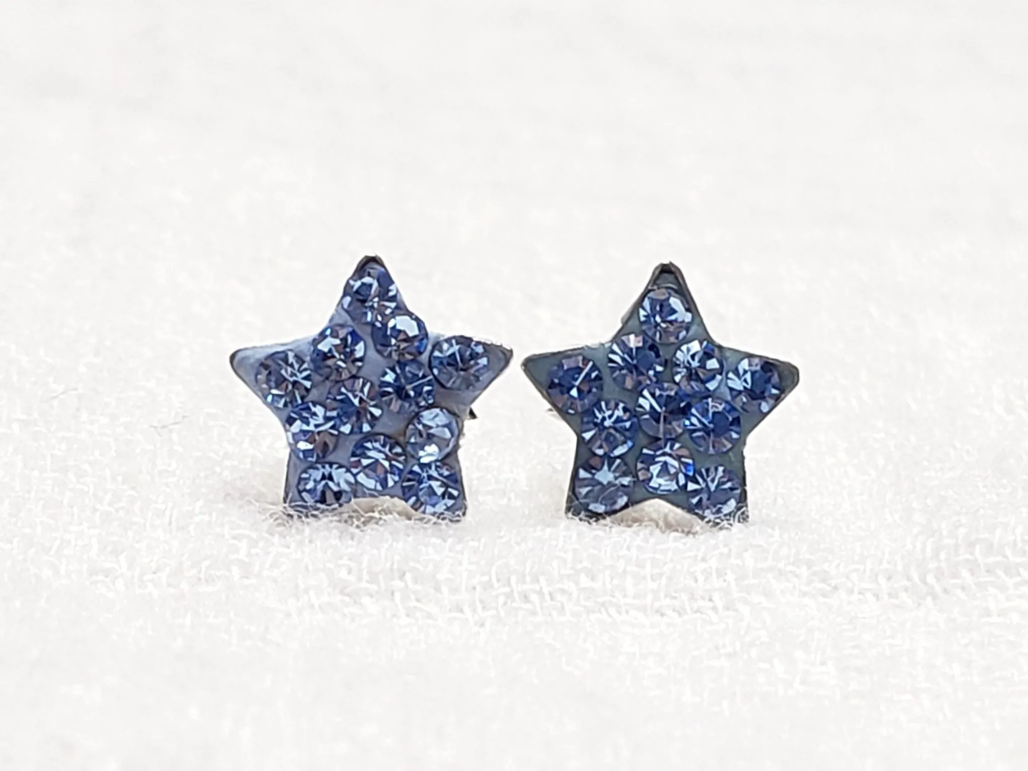 Crystal Star Pave Stud Silver Earrings