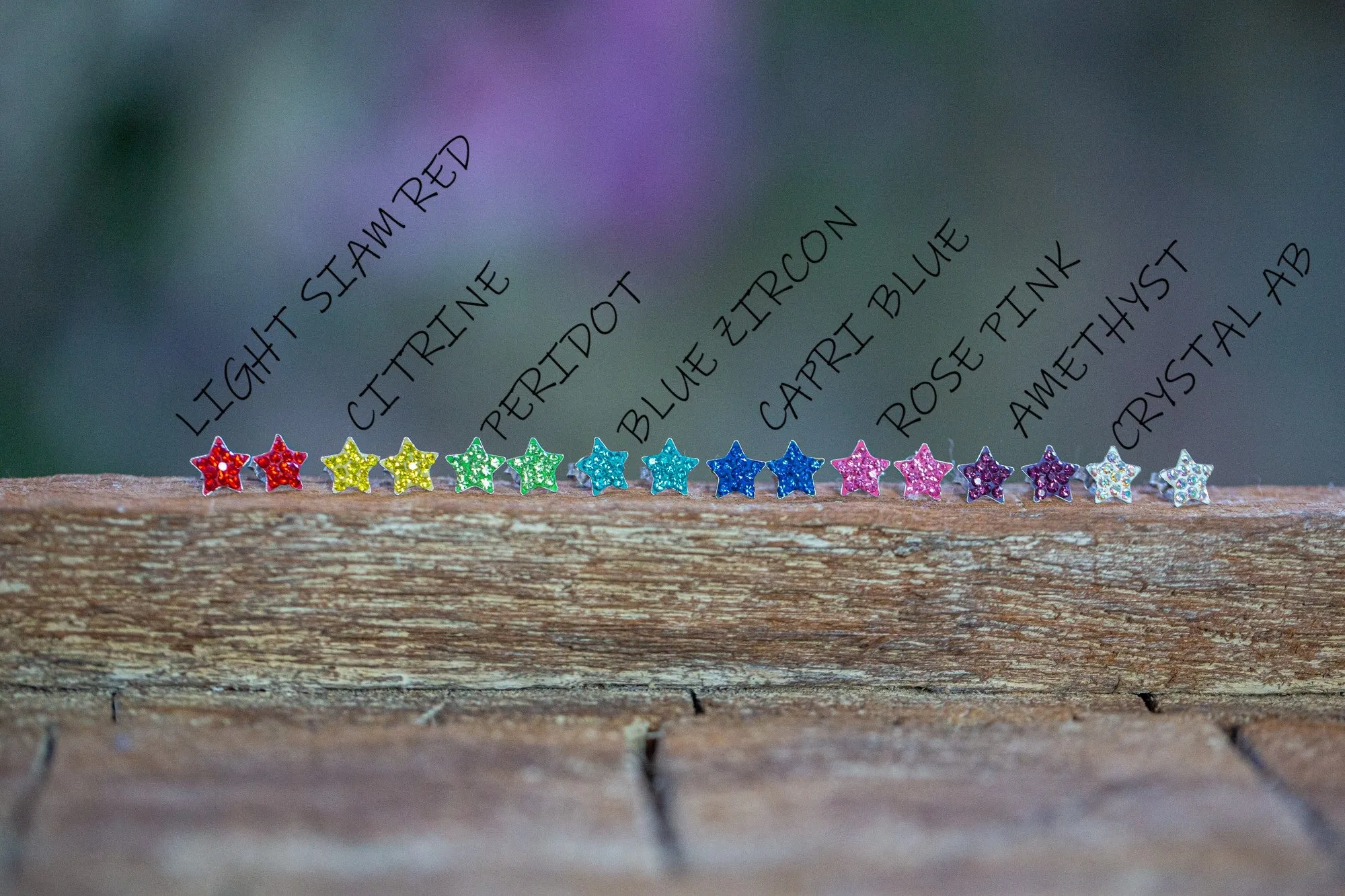 Crystal Star Pave Stud Silver Earrings