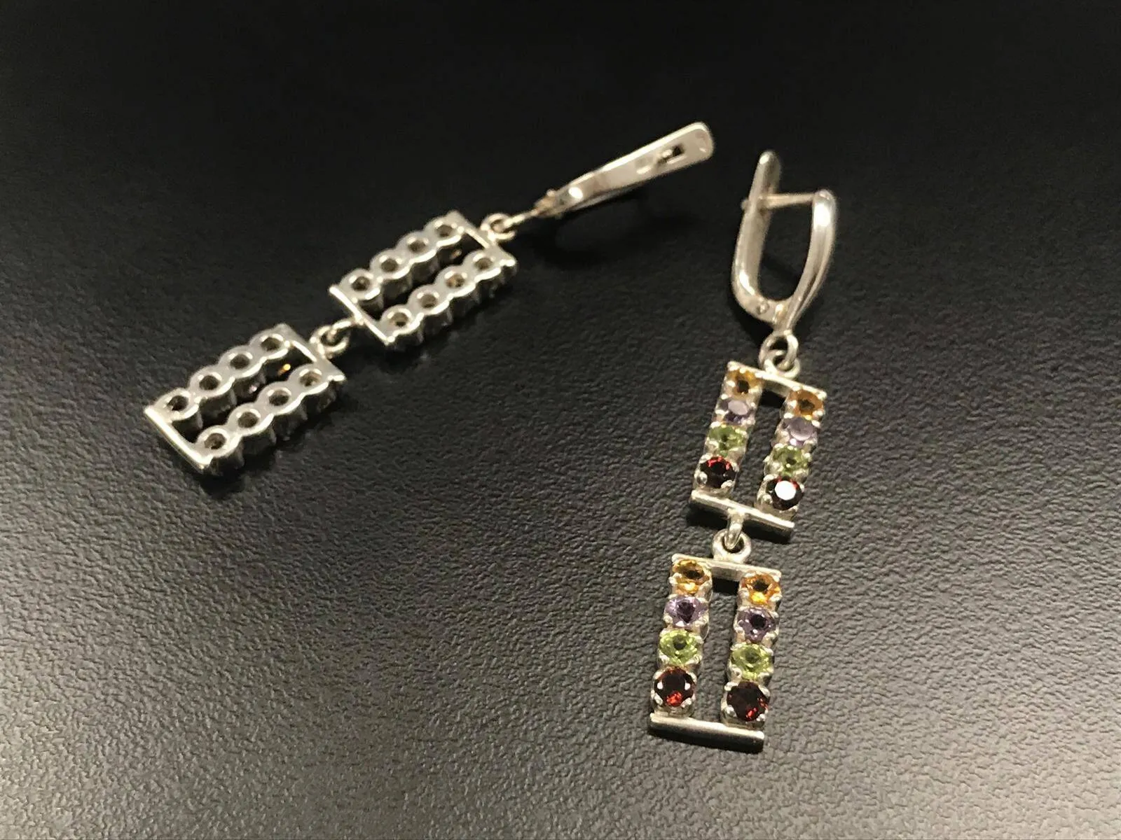 Dangling Multistone Earrings - Genuine Gemstones Earrings - Boho Drop Earrings