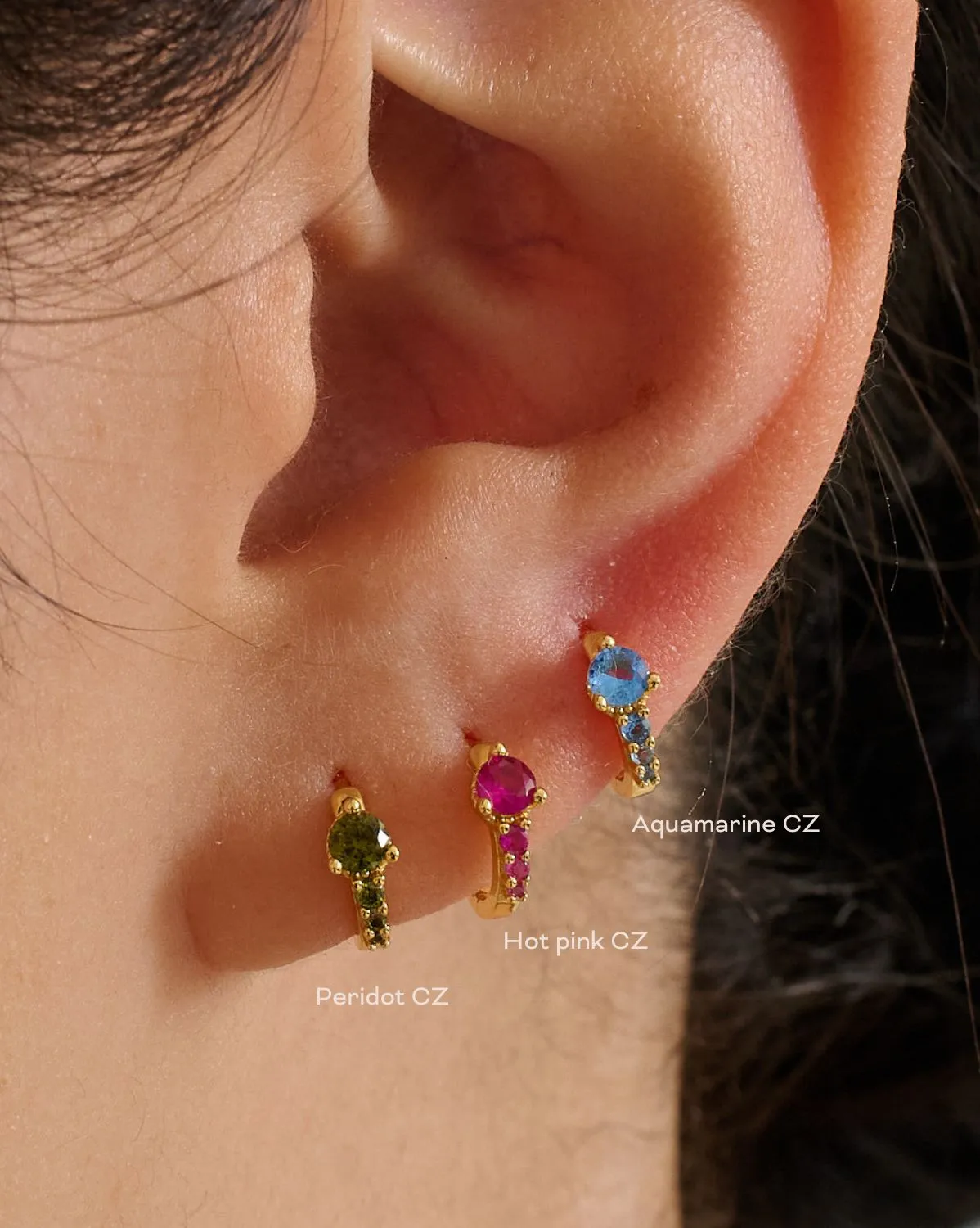 Darcy Hoops - Peridot CZ