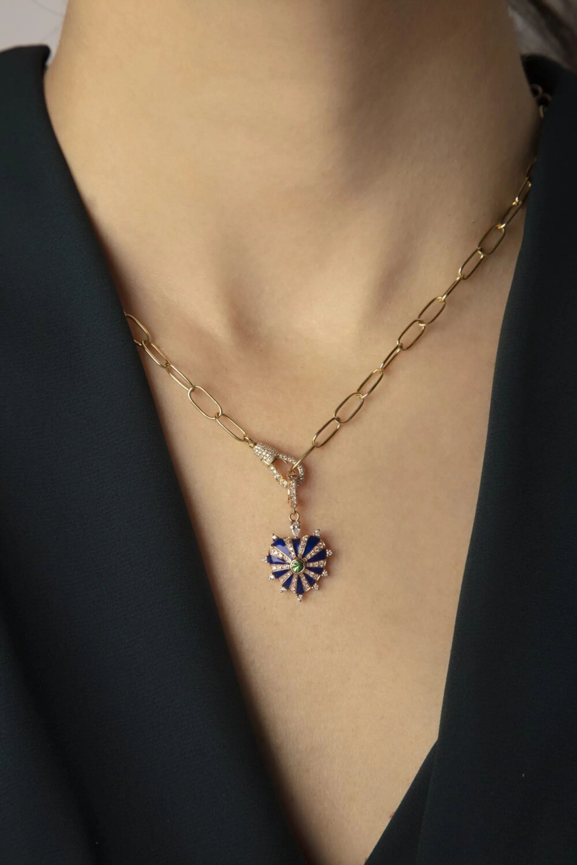 Diamond Hook Chain, Yellow Gold