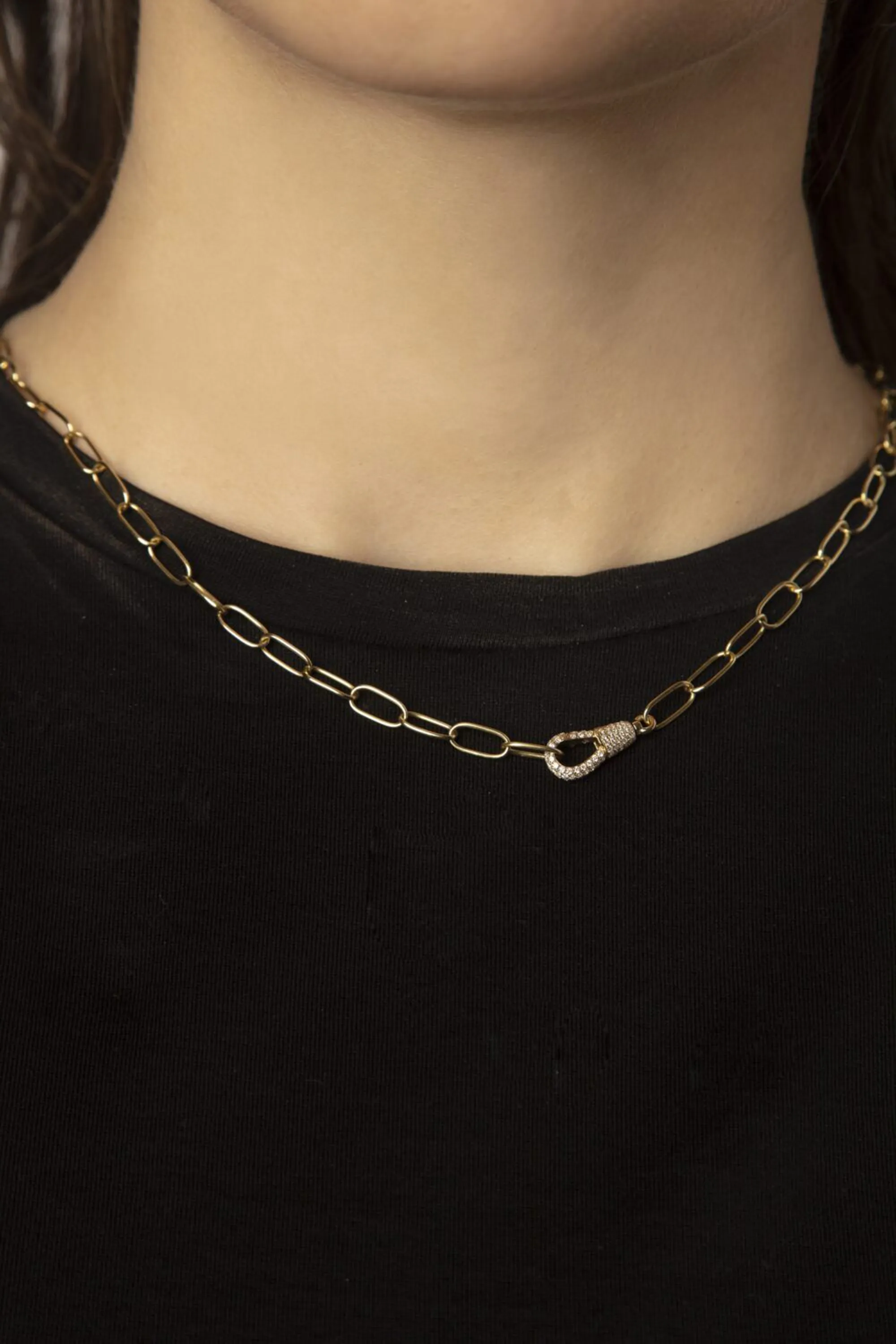 Diamond Hook Chain, Yellow Gold