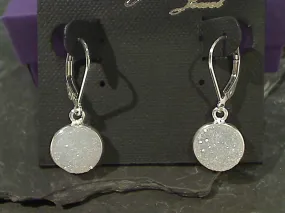 Druzy Quartz, Sterling Silver Earrings