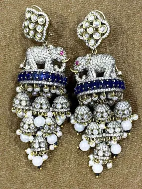 Elephant Motif Kundan Earrings