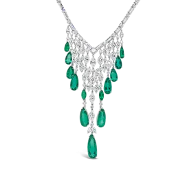 Emerald & Diamond Bib Necklace