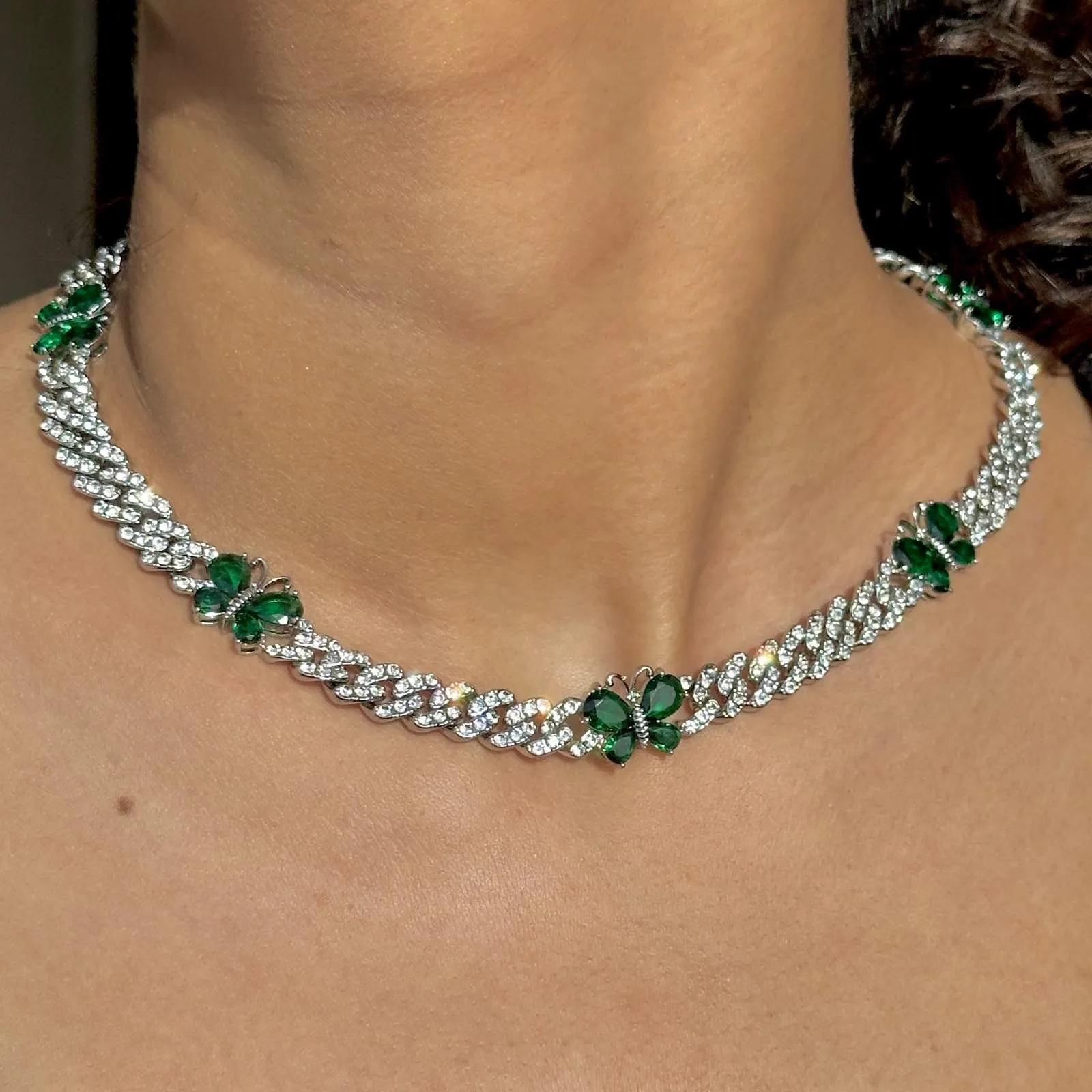 Emerald Butterfly Necklace