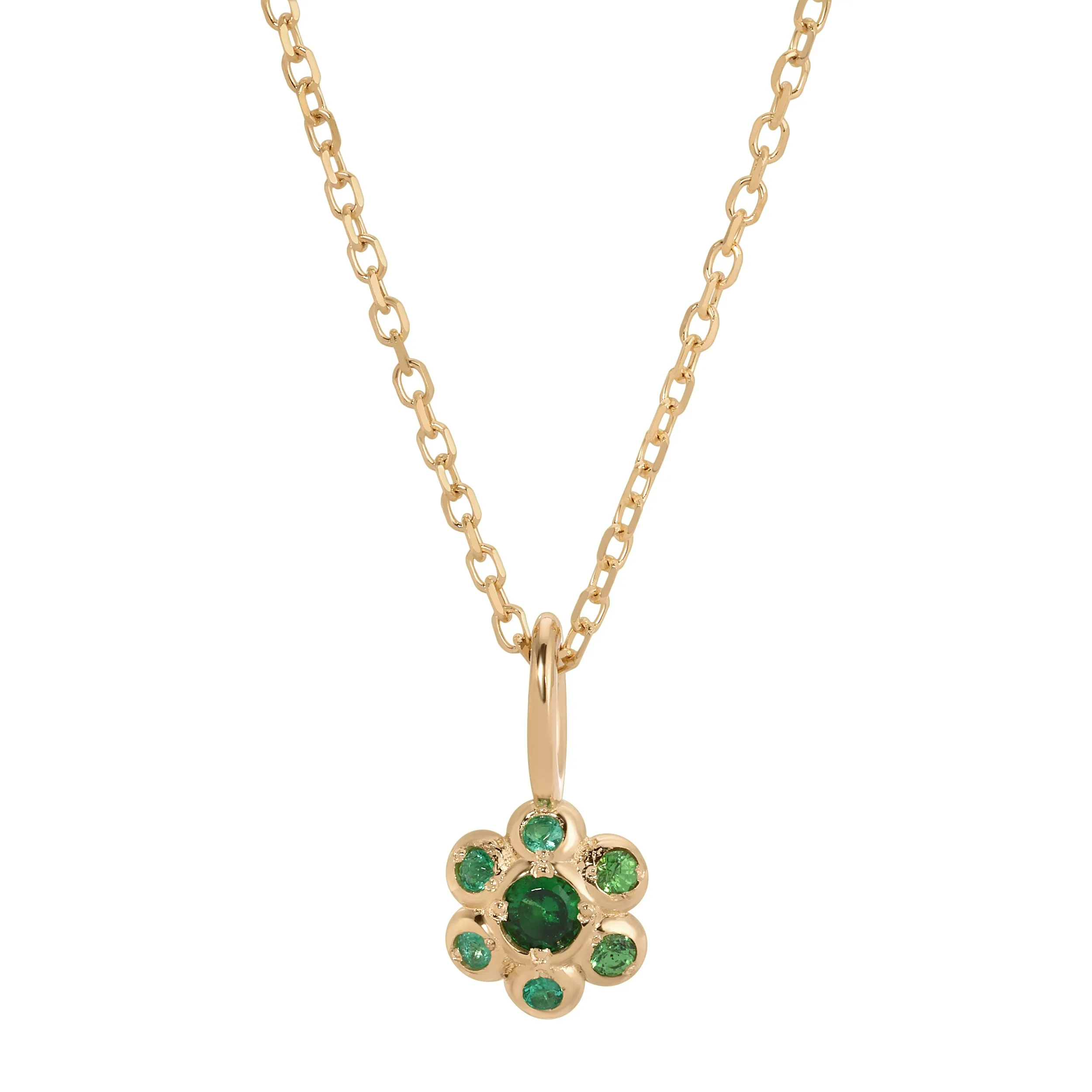 Emerald Flower Necklace (ready to ship option)*