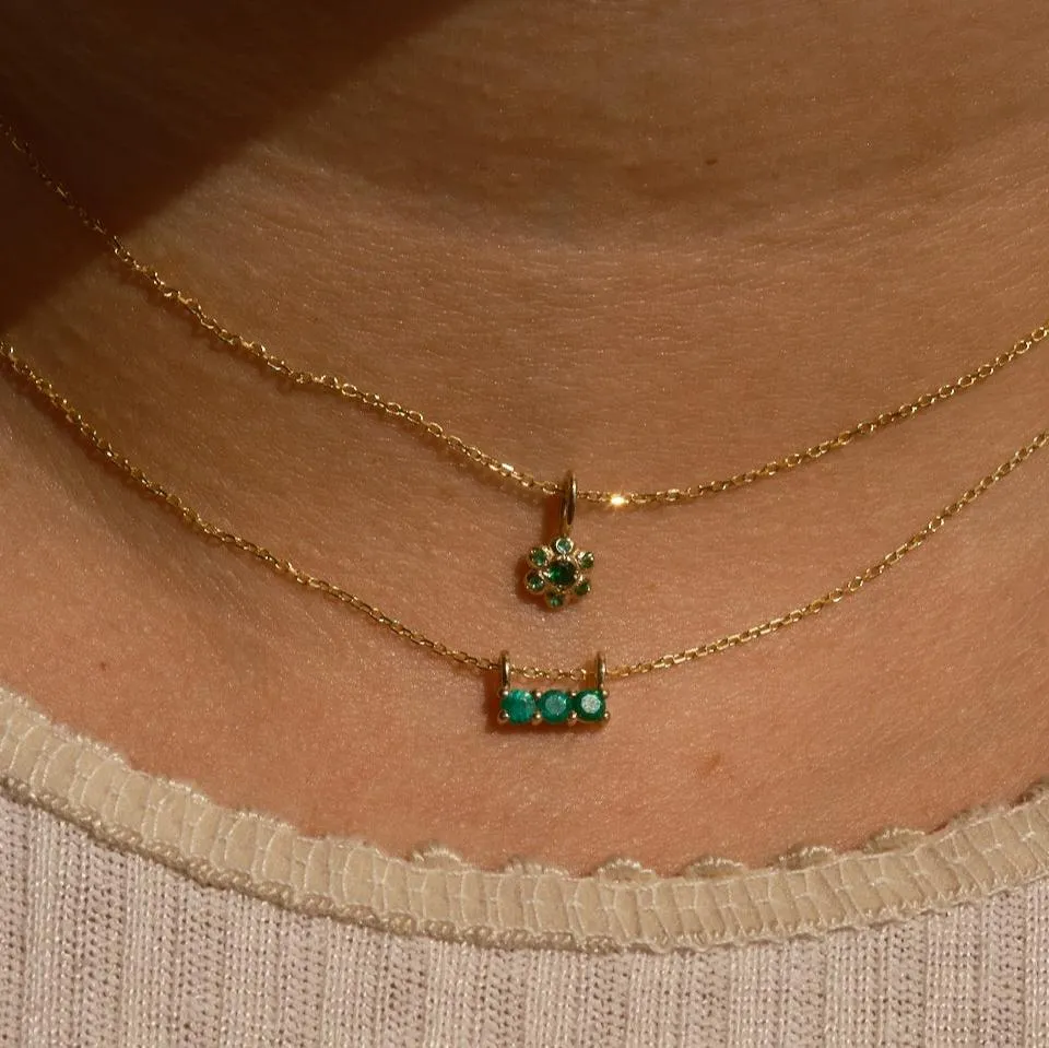 Emerald Flower Necklace (ready to ship option)*