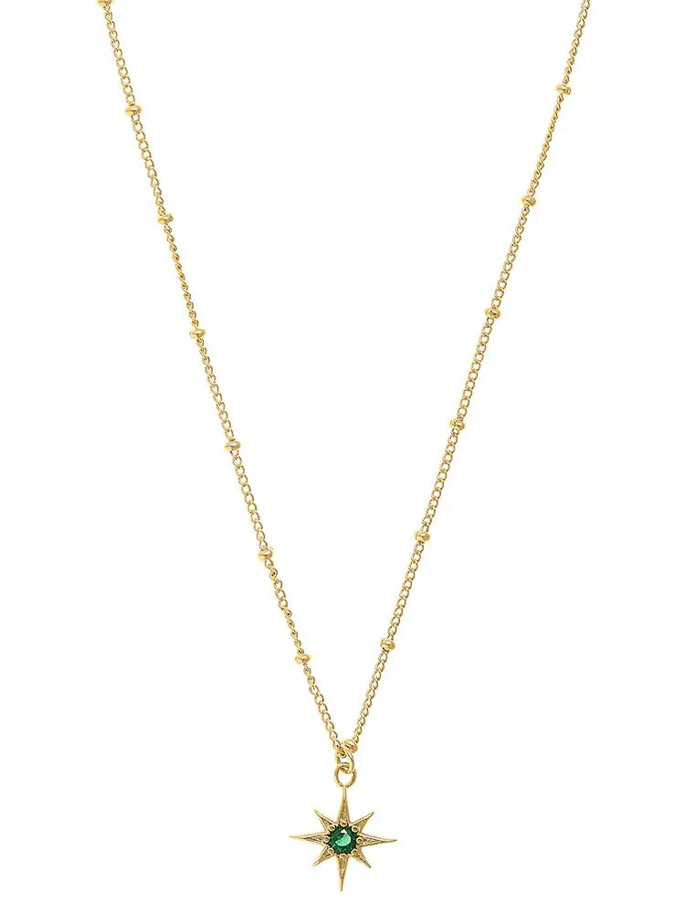 Emerald Star Charm Necklace