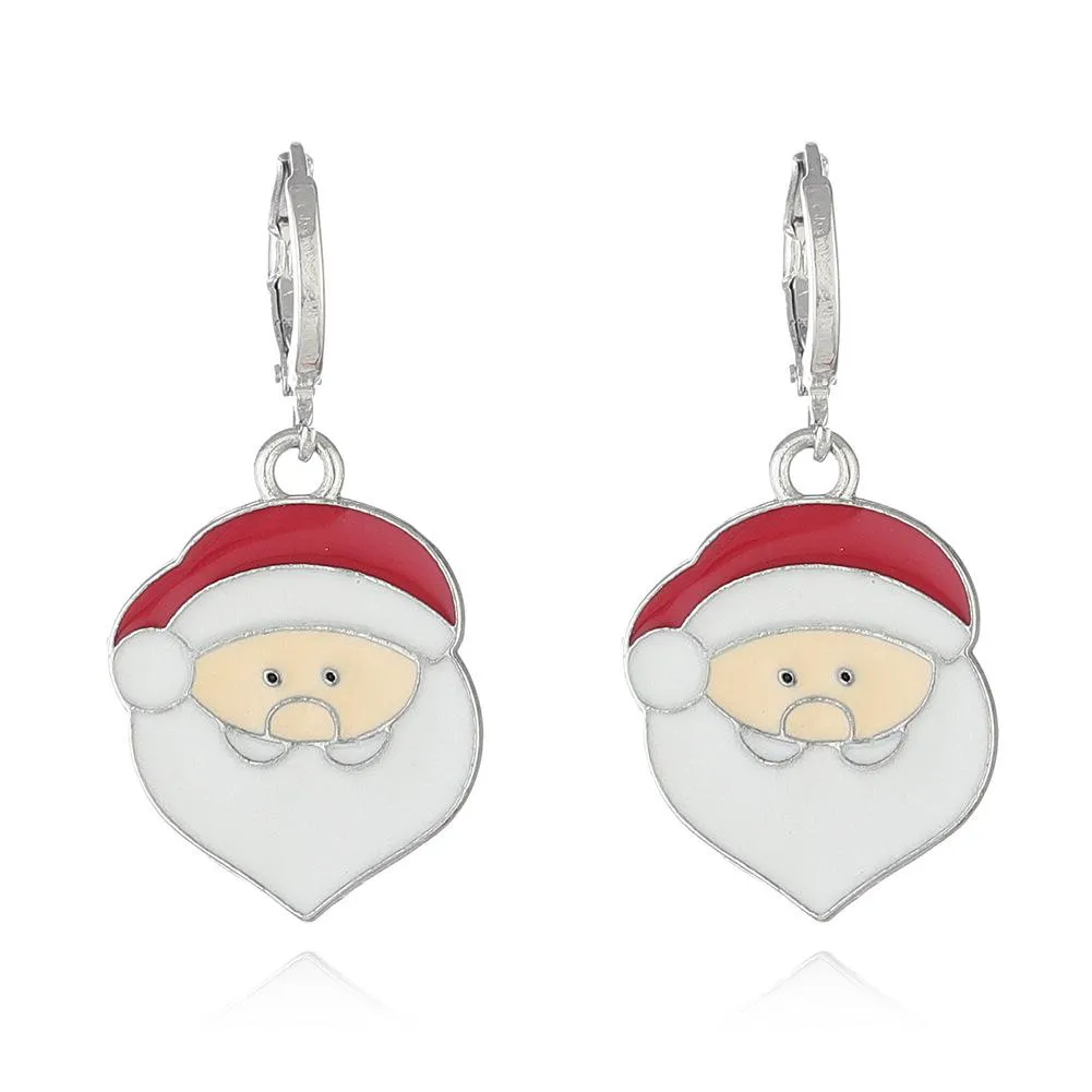 FFOrder Christmas Series Earrings Female New Cartoon Santa Claus Christmas Tree Pendant Earrings Accessories