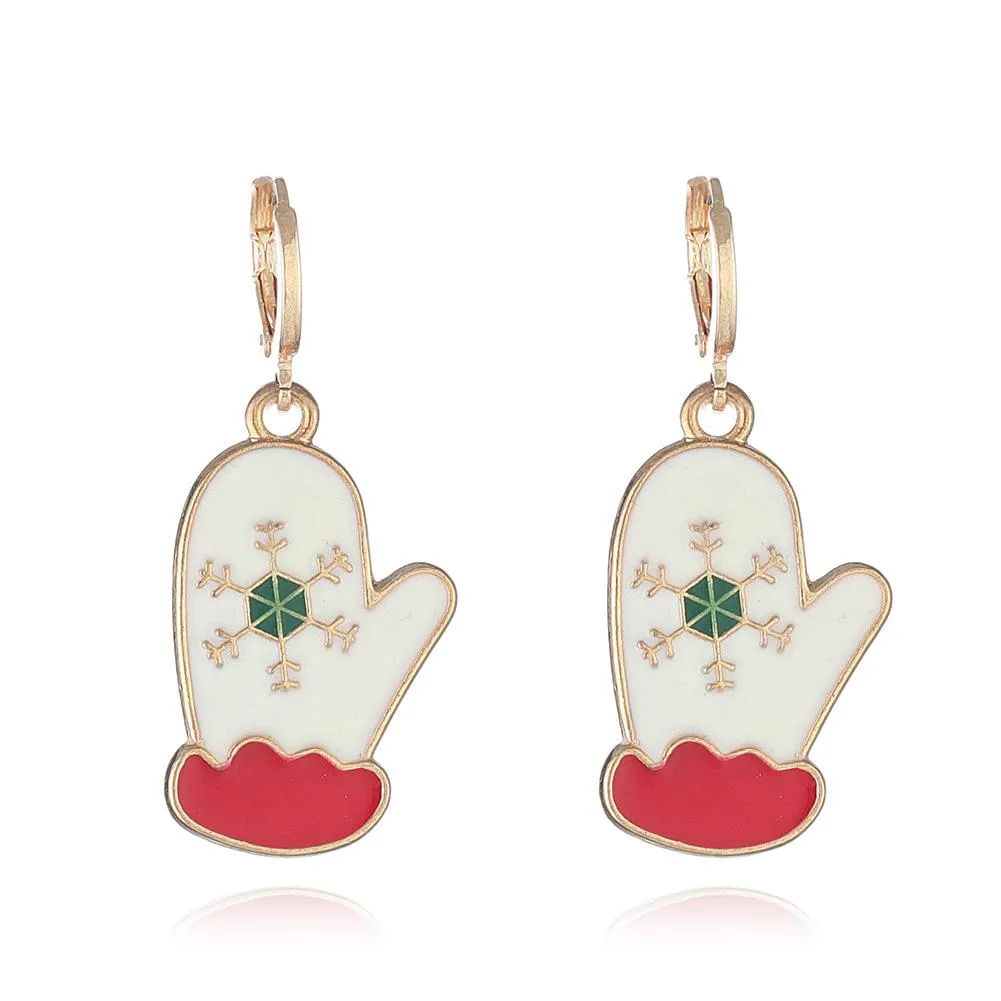FFOrder Christmas Series Earrings Female New Cartoon Santa Claus Christmas Tree Pendant Earrings Accessories