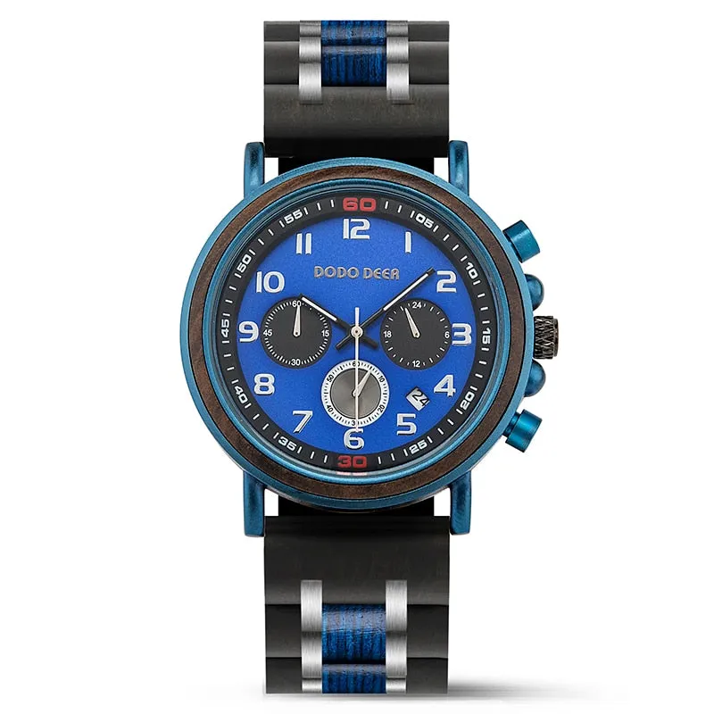 Funki Buys | Watches | Men's Wooden Quartz Wrist Stop Watch