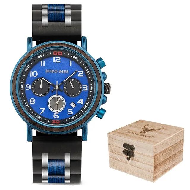 Funki Buys | Watches | Men's Wooden Quartz Wrist Stop Watch