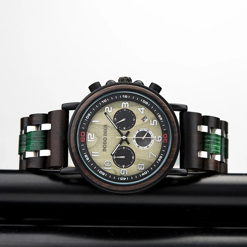 Funki Buys | Watches | Men's Wooden Quartz Wrist Stop Watch