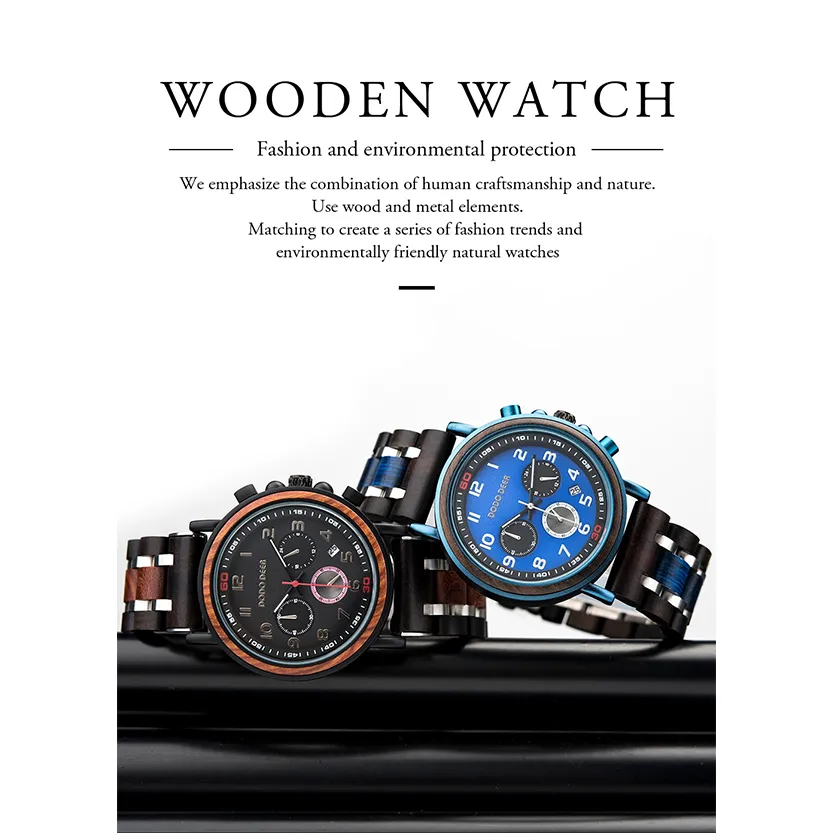 Funki Buys | Watches | Men's Wooden Quartz Wrist Stop Watch