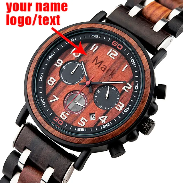 Funki Buys | Watches | Men's Wooden Quartz Wrist Stop Watch