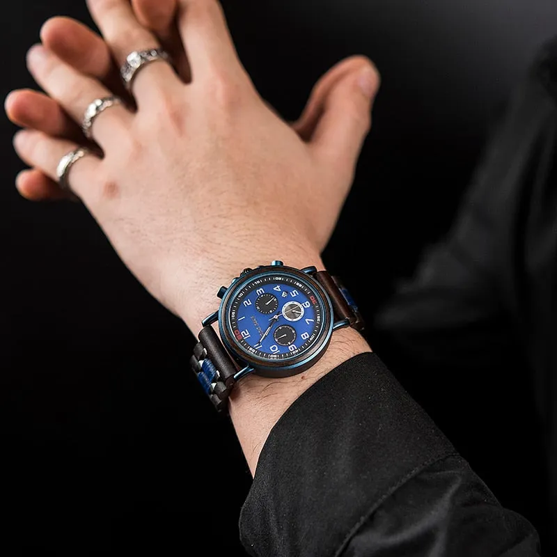 Funki Buys | Watches | Men's Wooden Quartz Wrist Stop Watch
