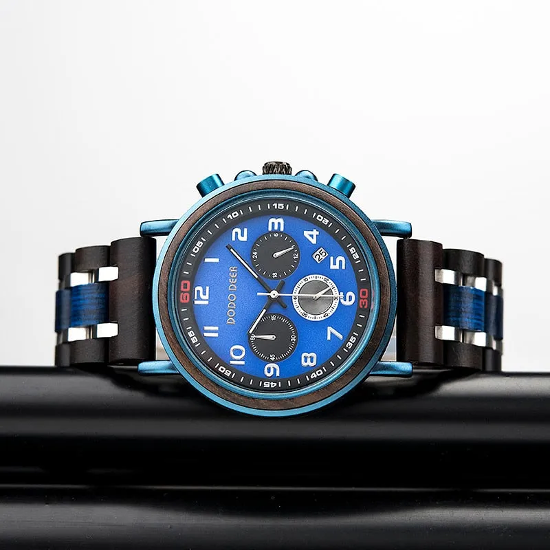 Funki Buys | Watches | Men's Wooden Quartz Wrist Stop Watch