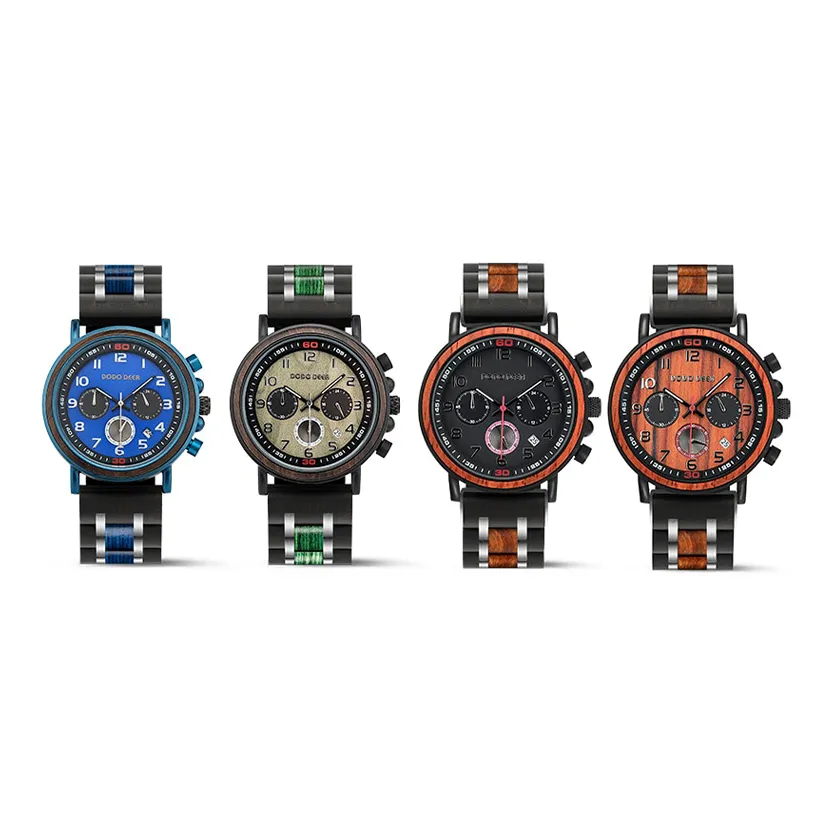 Funki Buys | Watches | Men's Wooden Quartz Wrist Stop Watch