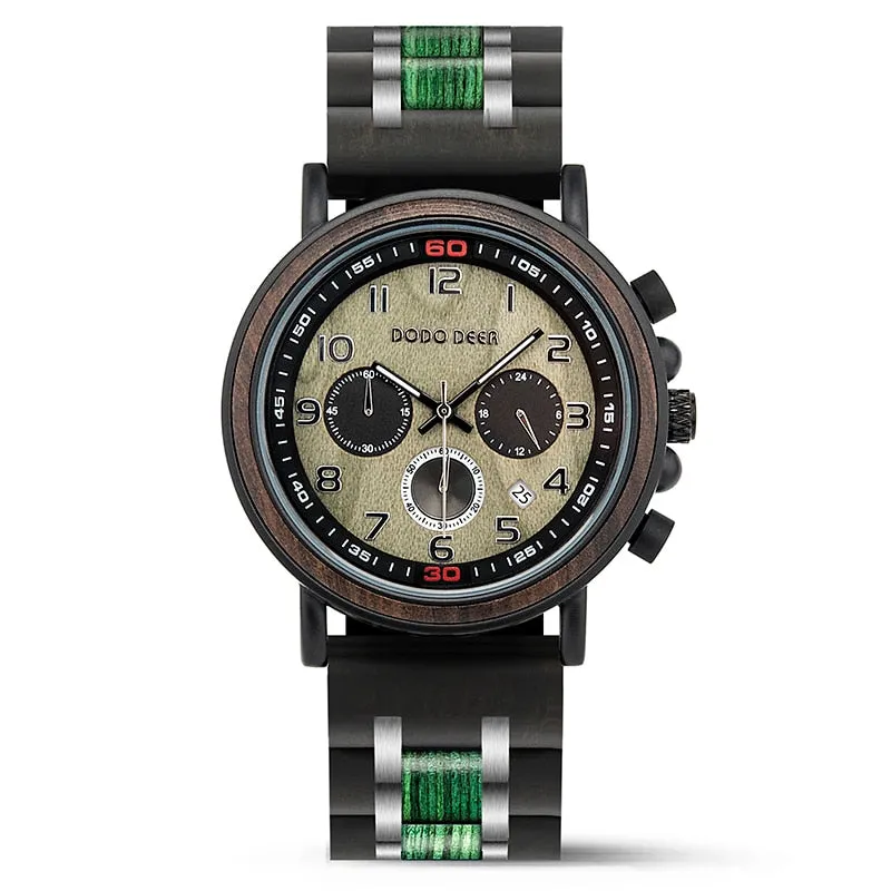 Funki Buys | Watches | Men's Wooden Quartz Wrist Stop Watch