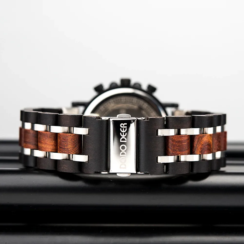 Funki Buys | Watches | Men's Wooden Quartz Wrist Stop Watch