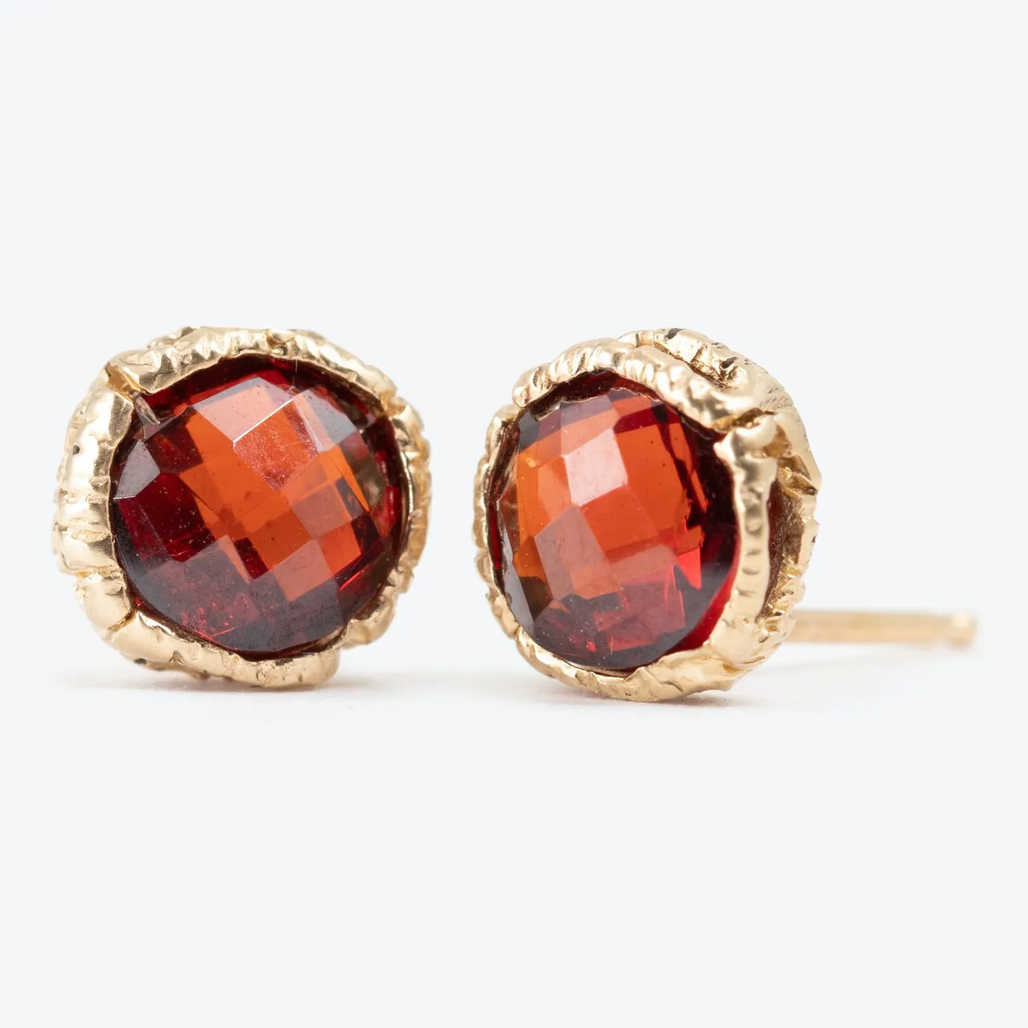 Garnet Quartz Lace Frame Earrings