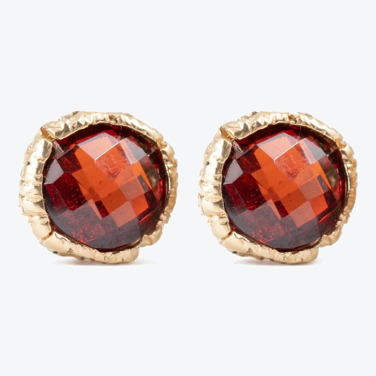 Garnet Quartz Lace Frame Earrings