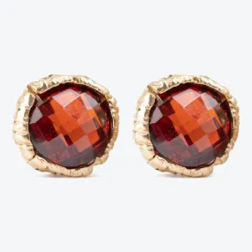 Garnet Quartz Lace Frame Earrings
